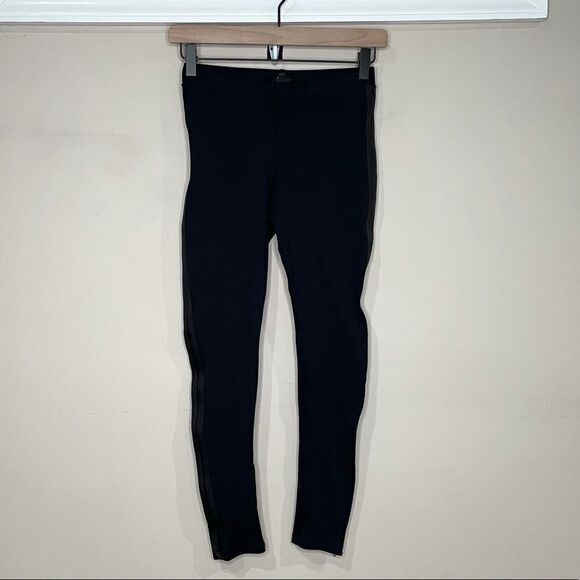 David Lerner Black Full Zip Sides Leggings - Picture 1 of 9